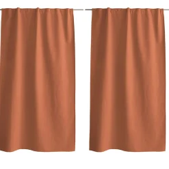 Lot de 2 Rideaux, 100% Occultant, 140x240cm, Terre Cuite, Pattes Cachées, Collection Eclipse, CMADECO