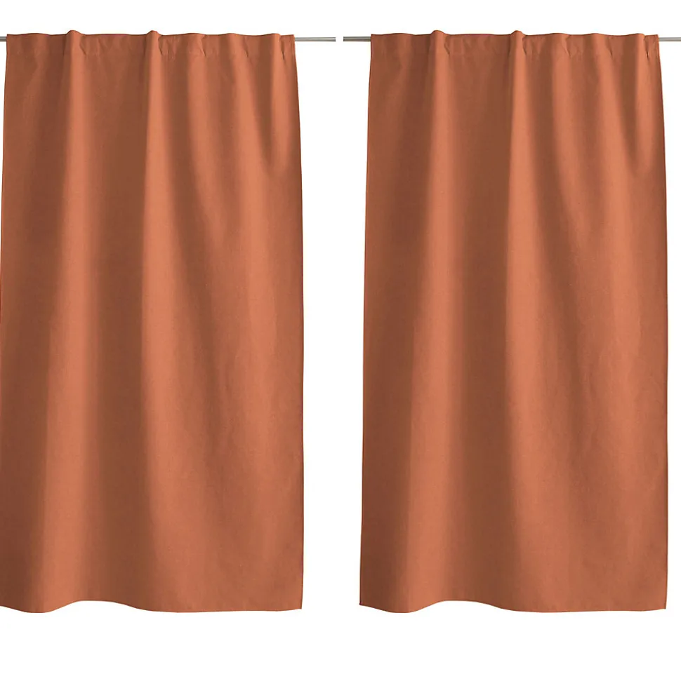 Lot de 2 Rideaux, 100% Occultant, 140x240cm, Terre Cuite, Pattes Cachées, Collection Eclipse, CMADECO