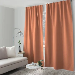 Lot de 2 Rideaux, 100% Occultant, 140x240cm, Terre Cuite, Pattes Cachées, Collection Eclipse, CMADECO