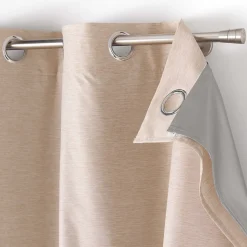 Lot de 2 Rideaux occultant/thermique/phonique doublure amovible 140 x 260 cm Coverline Beige