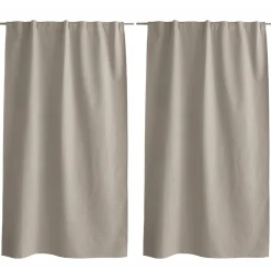 Lot de 2 Rideaux, 100% Occultant, 140x240cm, Beige, Pattes Cachées, Collection Eclipse, CMADECO