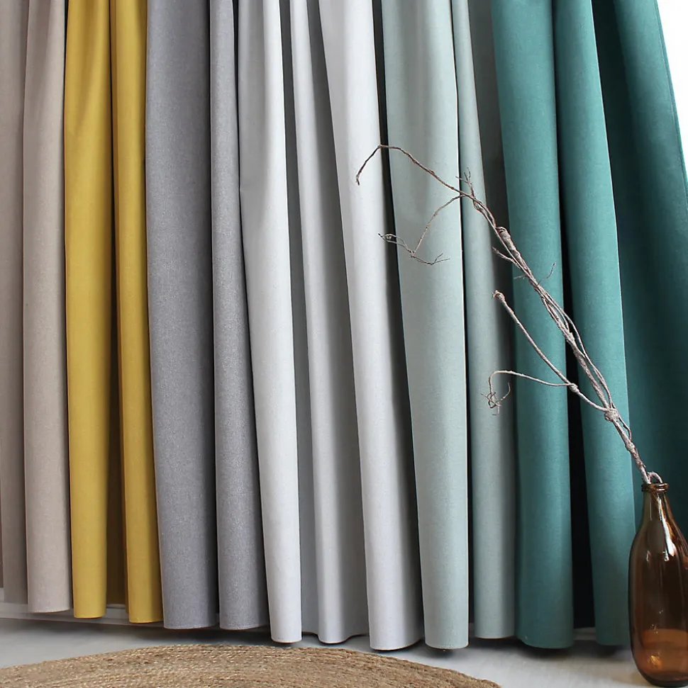 Lot de 2 Rideaux, 100% Occultant, 140x240cm, Beige, Pattes Cachées, Collection Eclipse, CMADECO