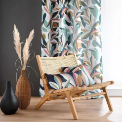 Lot de 2 rideaux a oeillets 140 x 260 cm polyester imprimé Lavinia