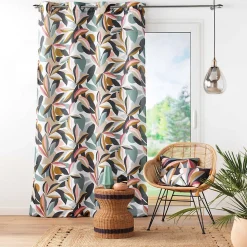 Lot de 2 rideaux a oeillets 140 x 260 cm polyester imprimé Lavinia