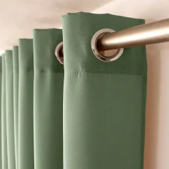Lot de 2 Rideaux avec Œillets, Vert Argile, 140x240cm, 100% polyester, Collection ZOE, CMADECO