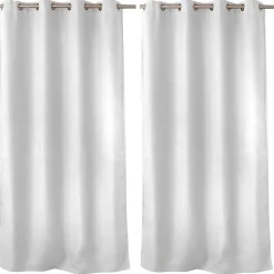 Lot de 2 rideaux obscurcissant thermique avec œillets, blanc glacier, 140x240cm, 100% polyester, collection Floppy, CMADECO