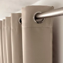 Lot de 2 Rideaux Occultant avec Œillets, Naturel, Grande largeur, 300x240cm, 100% polyester, Collection Réglisse, CMADECO