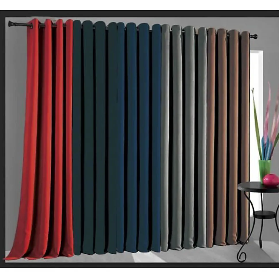 Lot de 2 rideaux occultant thermique piment 140 x 260 cm