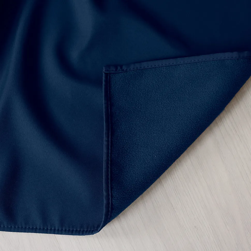 Lot de 2 rideaux thermique avec oeillets, bleu marine, 140x180cm, 100% polyester, collection Glacier, CMADECO
