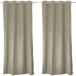 Lot de 2 rideaux thermique avec oeillets, beige naturel, 135x240cm, collection Glacier, CMADECO