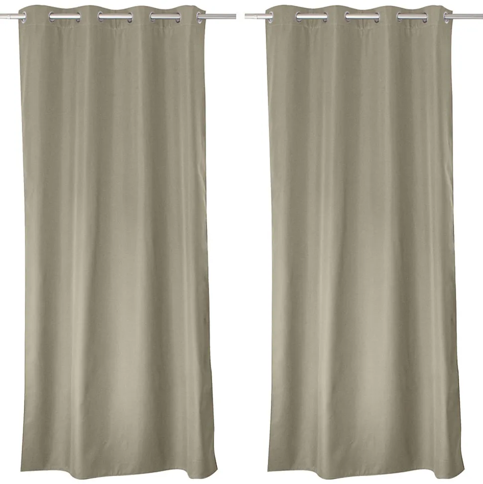 Lot de 2 rideaux thermique avec oeillets, beige naturel, 135x240cm, collection Glacier, CMADECO