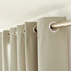 Lot de 2 rideaux thermique avec oeillets, beige naturel, 135x240cm, collection Glacier, CMADECO