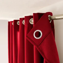 Lot de 2 rideaux thermique avec oeillets, rouge, 135x240cm, collection Glacier, CMADECO