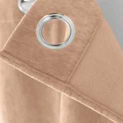 Lot de 2 Rideaux Thermique avec Œillets, Rose Pêche, Grande Hauteur, 140x260cm, Velours, Collection Velvet, CMADECO