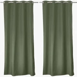 Lot de 2 rideaux thermique avec oeillets, vert gris, 135x240cm, collection Glacier, CMADECO