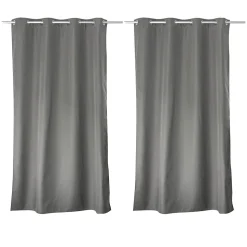 Lot de 2 rideaux thermique avec oeillets, gris clair, 135x180cm, 100% polyester, collection Glacier, CMADECO