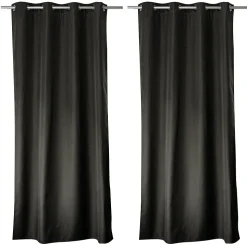 Lot de 2 rideaux thermique avec oeillets, gris foncé, 135x240cm, collection Glacier, CMADECO
