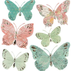 Lot de 6 stickers Papillon - 30x30 cm - Multicolore- Atmosphera