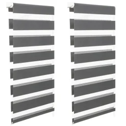 Lot de 2 stores enrouleurs zébrés jour nuit l.55 x H. max 170 CM gris