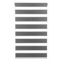 Lot de 2 stores enrouleurs zébrés jour nuit l.55 x H. max 170 CM gris