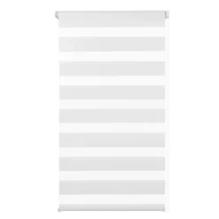 Lot de 2 stores enrouleurs zébrés jour nuit l.45 x H. max 170 CM blancs