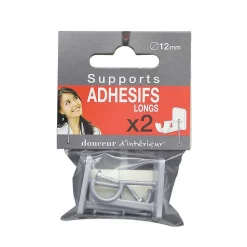 Lot de 2 Supports Adhésifs Longs "Bistrot" 1,2cm Gris