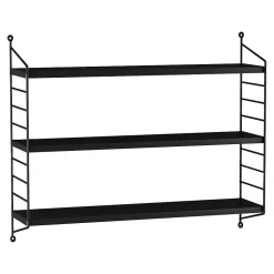 Lot de 2 étagères murales Strängnäs acier 50 x 60 x 15 cm noir en.casa