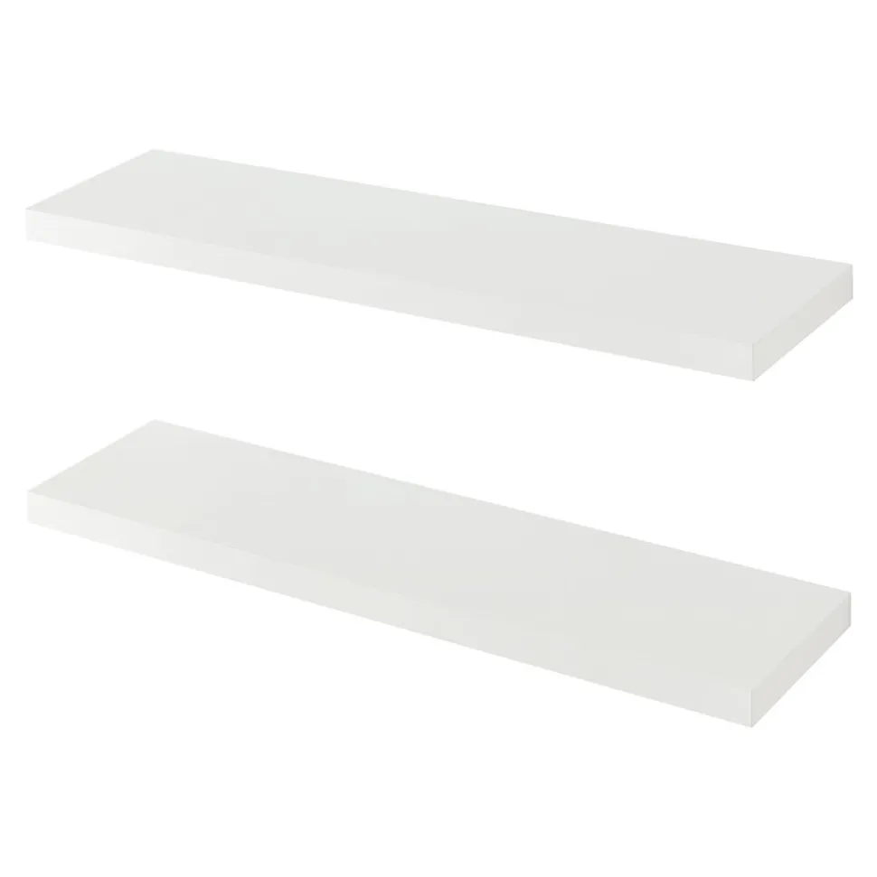 Lot de 2 étagères murales Stranda 80 x 20 x 4 cm blanc en.casa