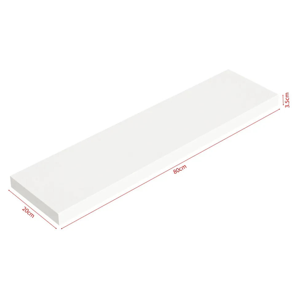 Lot de 2 étagères murales Stranda 80 x 20 x 4 cm blanc en.casa