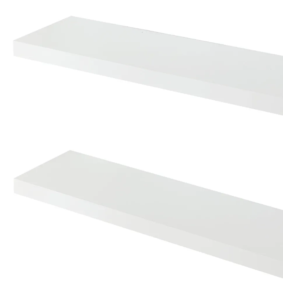 Lot de 2 étagères murales Stranda 80 x 20 x 4 cm blanc en.casa