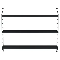 Lot de 4 étagères murales Strängnäs acier 50 x 60 x 15 cm noir en.casa