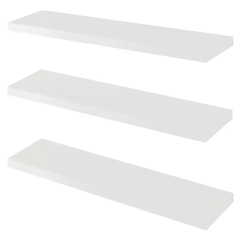 Lot de 3 étagères murales Stranda 80 x 20 x 4 cm blanc en.casa