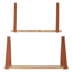 Lot de 2 étagères murales Utsira de tailles différentes marron effet chêne en.casa