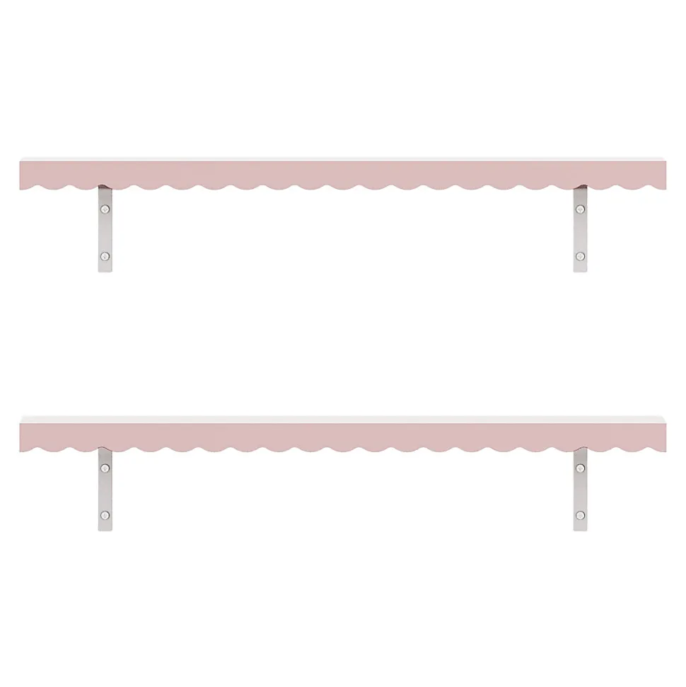Lot de 2 étagères murales Vestnes 80 x 17 x 4 cm rose en.casa