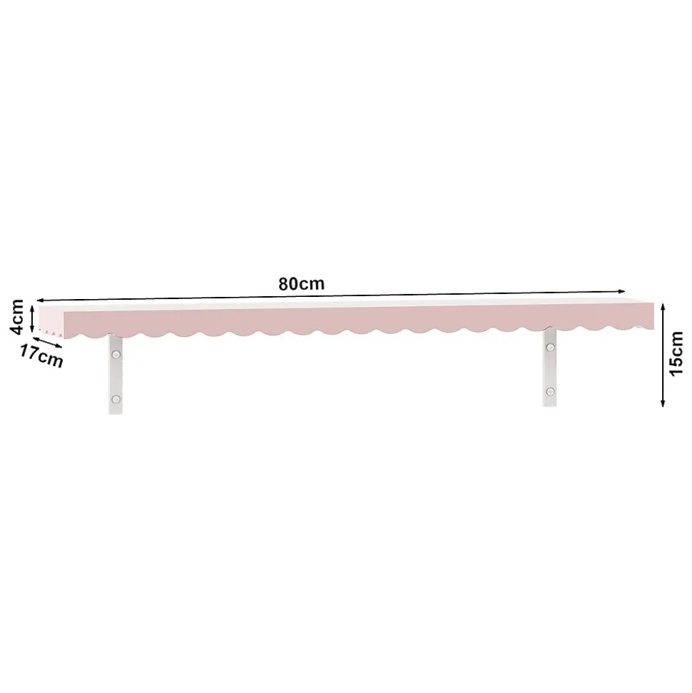 Lot de 2 étagères murales Vestnes 80 x 17 x 4 cm rose en.casa