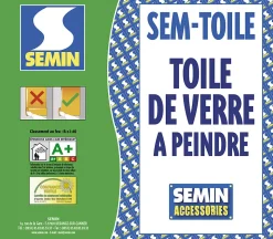 Lot de 2 toiles de verre Semin - motif crépi - rouleau 50 x 1 m
