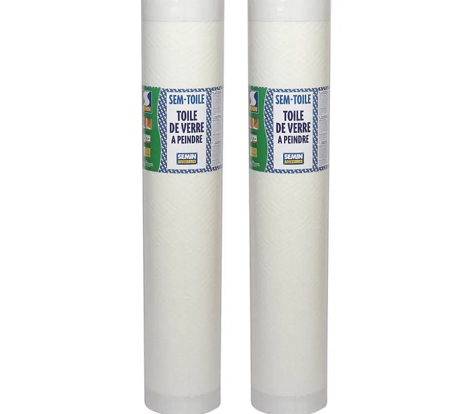 Lot de 2 toiles de verre Semin - motif chevron - rouleau 50 x 1 m