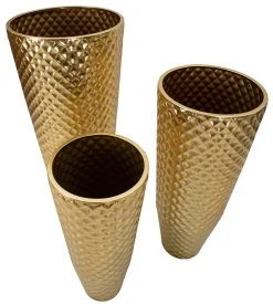 Lot de 3 Vases en Métal 