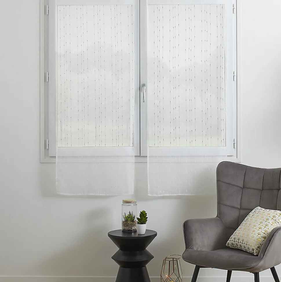 Lot de 2 voilages Anissa - blanc 60x160 cm - Atmosphera