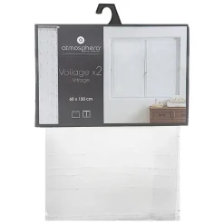 Lot de 2 voilages Anissa - blanc 60x120 cm - Atmosphera