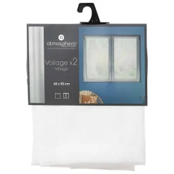 Lot de 2 voilages blanc en polyester Moly