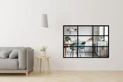 Lot de miroirs muraux autocollants BD Art 21x30 cm avec pastilles, 9 pièces