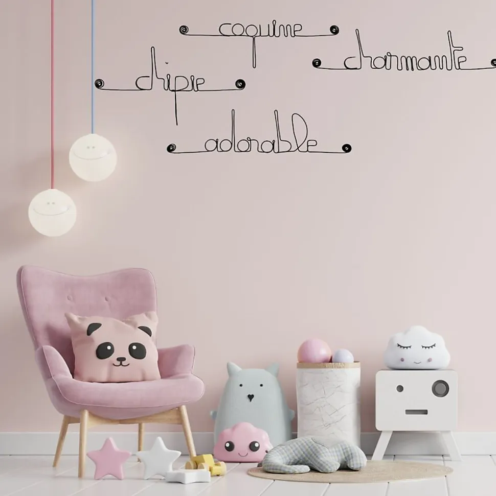 Lot GIRL - Adorable Chipie Coquine Charmante - Sculpture fil de fer 30-40 cm - Bijoux de mur