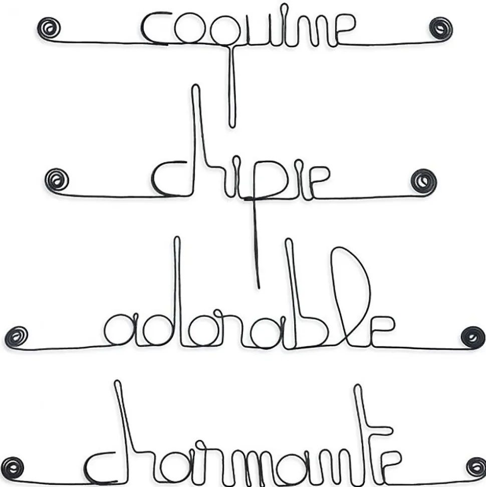 Lot GIRL - Adorable Chipie Coquine Charmante - Sculpture fil de fer 30-40 cm - Bijoux de mur