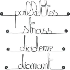 Lot GLITTER - Diadème Diamant Paillettes Strass - Sculpture fil de fer 30-40 cm - Bijoux de mur