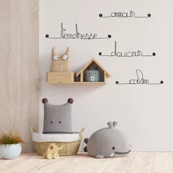 Lot NAISSANCE - Câlin Douceur Tendresse Amour - Sculpture fil de fer 30-40 cm - Bijoux de mur