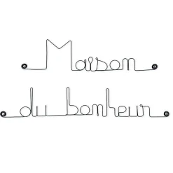 Maison du bonheur - Sculpture fil de fer 40-50 cm - Bijoux de mur
