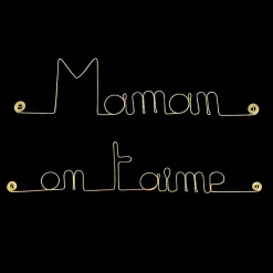 Mamam on t aime - Sculpture fil de fer 30-40 cm - Bijoux de mur