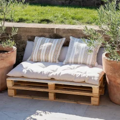 Matelas extérieur capitonné haute résistance FERRET (60x120 cm - Naturel)