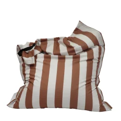 Maxi coussin Big-Bag rayé terracotta 140 x 120 cm Easy Life